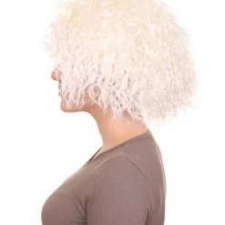 HPO Women's Doll Curly White Womens Wig | Super Sized Jumbo Character Cosplay Halloween Wig | Premium Breathable Capless Cap 11 HPO Women's Doll Curly White Womens Wig | Super Sized Jumbo Character Cosplay Halloween Wig | Premium Breathable Capless Cap