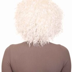 HPO Women's Doll Curly White Womens Wig | Super Sized Jumbo Character Cosplay Halloween Wig | Premium Breathable Capless Cap 12 HPO Women's Doll Curly White Womens Wig | Super Sized Jumbo Character Cosplay Halloween Wig | Premium Breathable Capless Cap