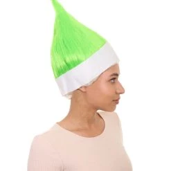 HPO Lime Green Elf Wig | Christmas Troll Wigs | Premium Breathable Capless Cap Women's 13 HPO Lime Green Elf Wig | Christmas Troll Wigs | Premium Breathable Capless Cap Women's