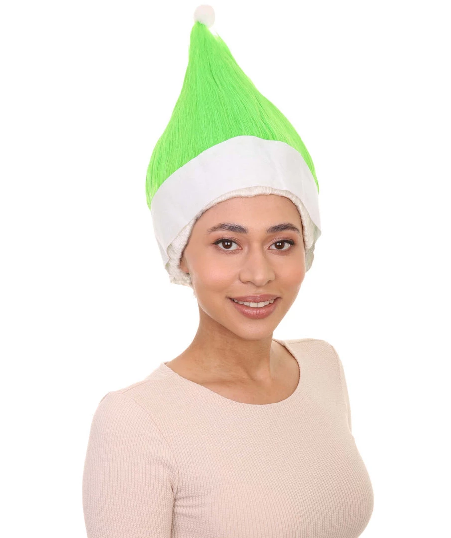 HPO Lime Green Elf Wig | Christmas Troll Wigs | Premium Breathable Capless Cap Women's 6 HPO Lime Green Elf Wig | Christmas Troll Wigs | Premium Breathable Capless Cap Women's