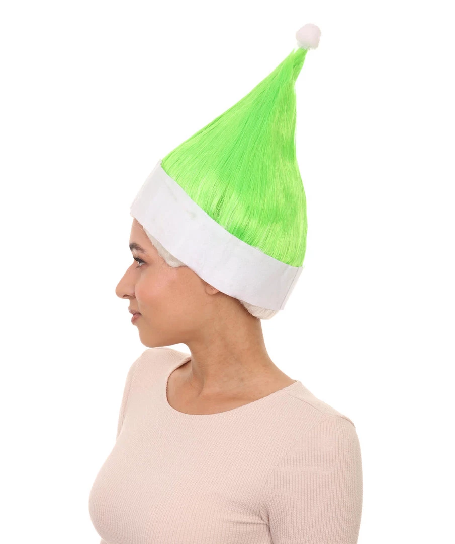 HPO Lime Green Elf Wig | Christmas Troll Wigs | Premium Breathable Capless Cap Women's 3 HPO Lime Green Elf Wig | Christmas Troll Wigs | Premium Breathable Capless Cap Women's