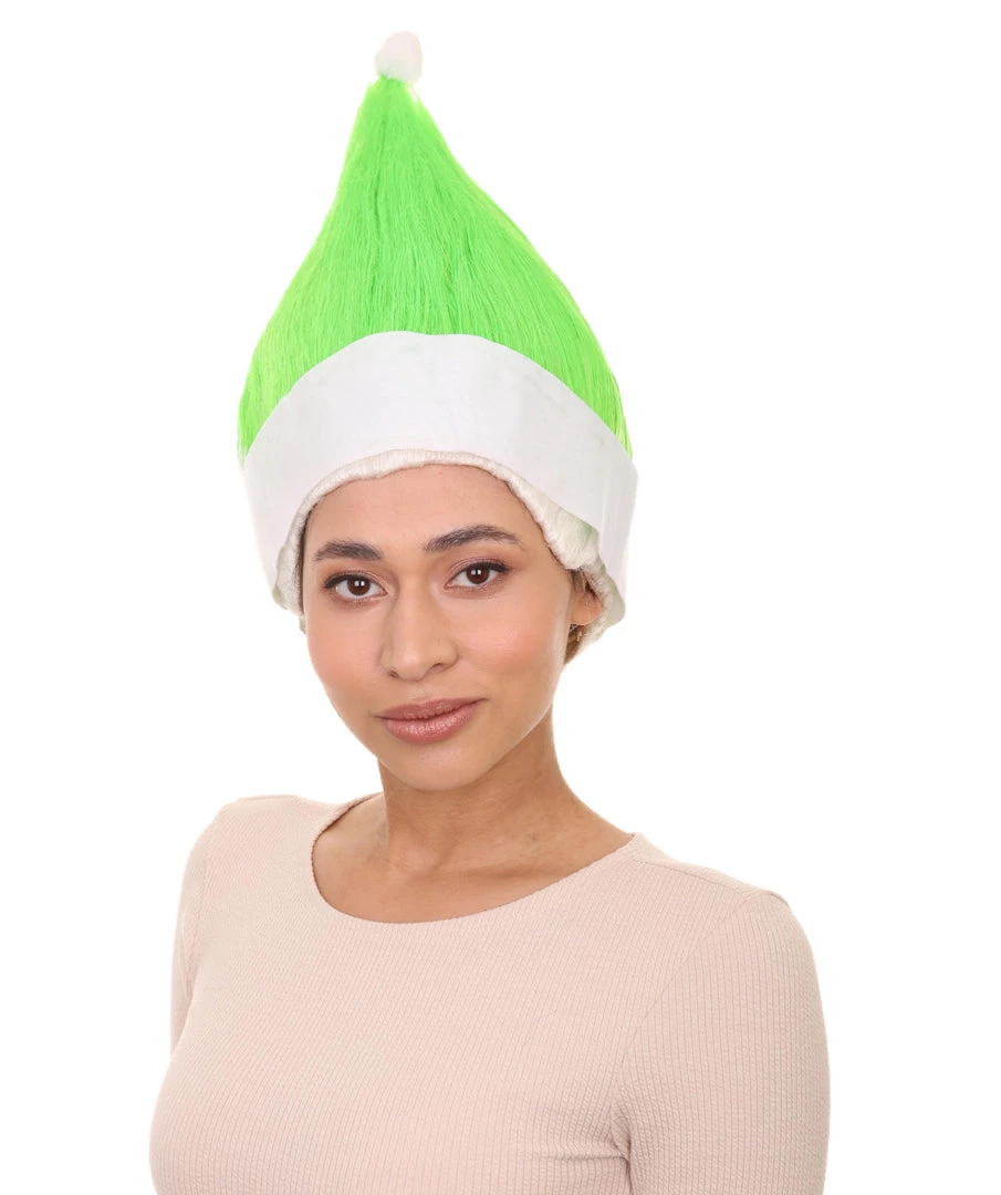 HPO Lime Green Elf Wig | Christmas Troll Wigs | Premium Breathable Capless Cap Women's 2 HPO Lime Green Elf Wig | Christmas Troll Wigs | Premium Breathable Capless Cap Women's
