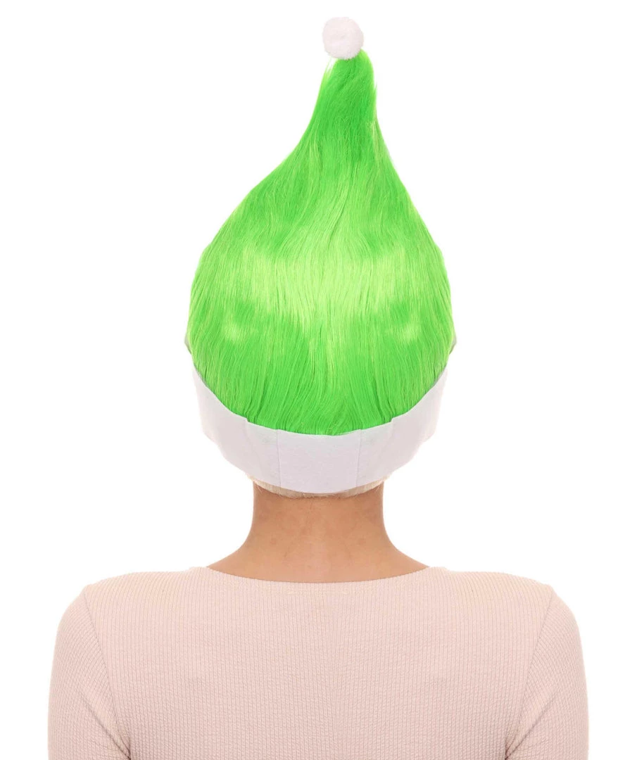 HPO Lime Green Elf Wig | Christmas Troll Wigs | Premium Breathable Capless Cap Women's 4 HPO Lime Green Elf Wig | Christmas Troll Wigs | Premium Breathable Capless Cap Women's