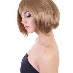 HPO Men's Celebrity Womens Casual Bob | Gold Bob Cosplay Halloween Wig | Premium Breathable Capless Cap 12 HPO Men's Celebrity Womens Casual Bob | Gold Bob Cosplay Halloween Wig | Premium Breathable Capless Cap