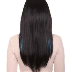 HPO Bewitching Blue Mixed Womens Wig | Farm Girl Black Blue Green Cosplay Halloween Wig | Premium Breathable Capless Cap Women's 12 HPO Bewitching Blue Mixed Womens Wig | Farm Girl Black Blue Green Cosplay Halloween Wig | Premium Breathable Capless Cap Women's