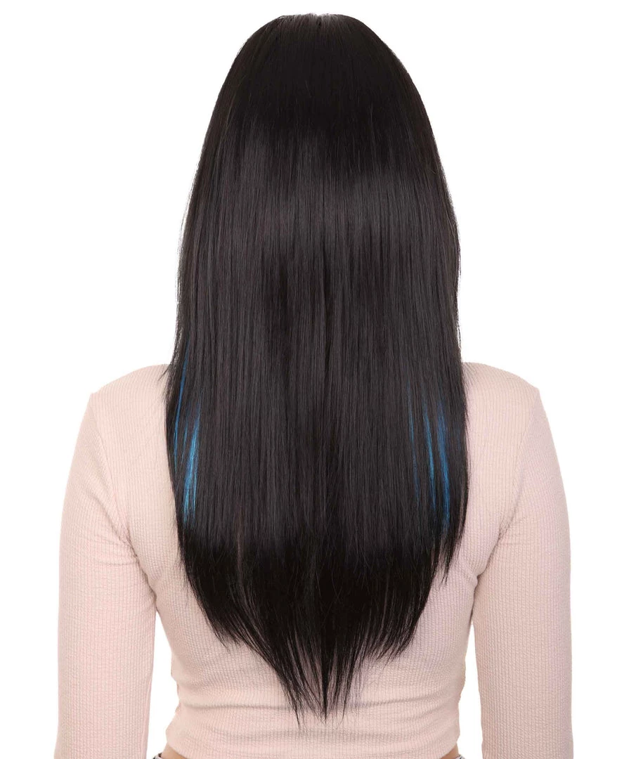 HPO Bewitching Blue Mixed Womens Wig | Farm Girl Black Blue Green Cosplay Halloween Wig | Premium Breathable Capless Cap Women's 4 HPO Bewitching Blue Mixed Womens Wig | Farm Girl Black Blue Green Cosplay Halloween Wig | Premium Breathable Capless Cap Women's