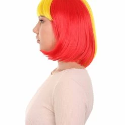 FLAGWIGS Women Patriotic Belgium Flag Bob Wig | Premium Breathable Capless Cap Women's