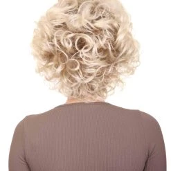 HPO Fancy Blonde Curly Womens Wig | All Back Halloween Wig | Premium Breathable Capless Cap Women's 12 HPO Fancy Blonde Curly Womens Wig | All Back Halloween Wig | Premium Breathable Capless Cap Women's
