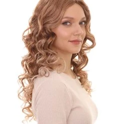 HPO Womens Long Curly Mix-color Blonde Wig | Dramatical Natural Looking Fancy Wig | Premium Breathable Capless Cap