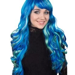 BC Women's Teal Blue Color Wavy Long Length Trendy Aquatic Beauty Wig 13 BC Women's Teal Blue Color Wavy Long Length Trendy Aquatic Beauty Wig