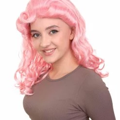 HPO Women's Womens 40's Pin Up Girl Wig | Pink Vintage Wig | Premium Breathable Capless Cap