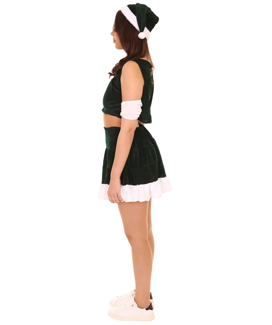HPO Adult Women's Santa's Sexy ELF Helper Costume | Green Halloween Costume 4 HPO Adult Women's Santa's Sexy ELF Helper Costume | Green Halloween Costume