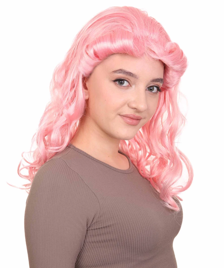 HPO Women's Womens 40's Pin Up Girl Wig | Pink Vintage Wig | Premium Breathable Capless Cap 6 HPO Women's Womens 40's Pin Up Girl Wig | Pink Vintage Wig | Premium Breathable Capless Cap