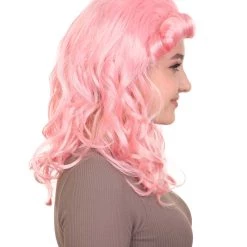 HPO Women's Womens 40's Pin Up Girl Wig | Pink Vintage Wig | Premium Breathable Capless Cap 13 HPO Women's Womens 40's Pin Up Girl Wig | Pink Vintage Wig | Premium Breathable Capless Cap