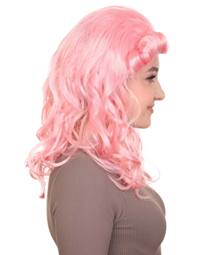 HPO Women's Womens 40's Pin Up Girl Wig | Pink Vintage Wig | Premium Breathable Capless Cap 5 HPO Women's Womens 40's Pin Up Girl Wig | Pink Vintage Wig | Premium Breathable Capless Cap