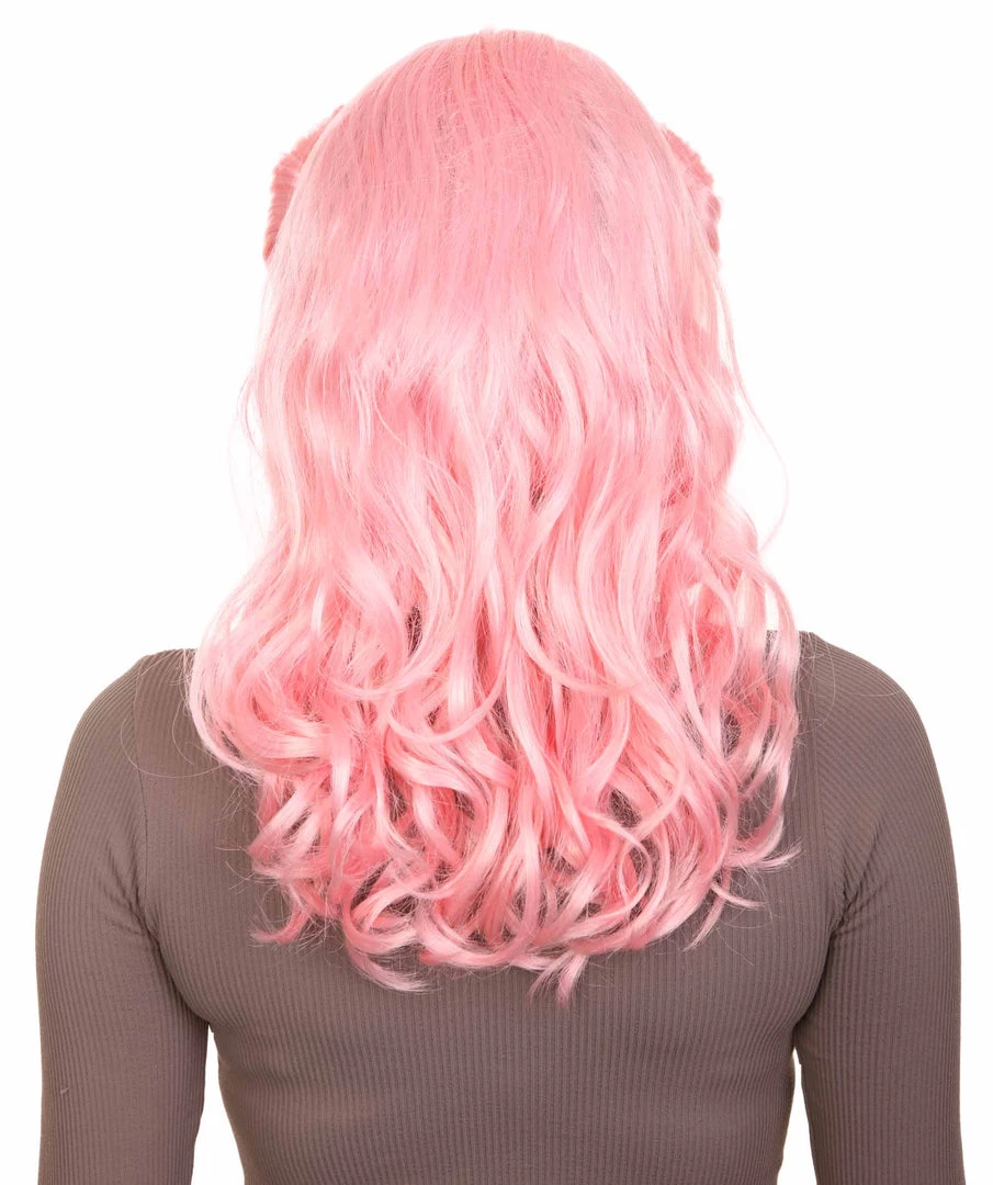 HPO Women's Womens 40's Pin Up Girl Wig | Pink Vintage Wig | Premium Breathable Capless Cap 4 HPO Women's Womens 40's Pin Up Girl Wig | Pink Vintage Wig | Premium Breathable Capless Cap