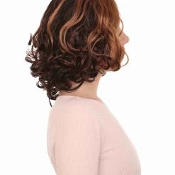 HPO Short Curly Wave Brown Womens Wig | Natural Looking Wig | Premium Breathable Capless Cap Women's