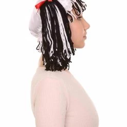 HPO Women's Womens Rag Doll Girl Wig | Black And White Storybook & Fairytale Wigs
