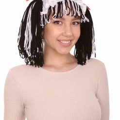 HPO Women's Womens Rag Doll Girl Wig | Black And White Storybook & Fairytale Wigs