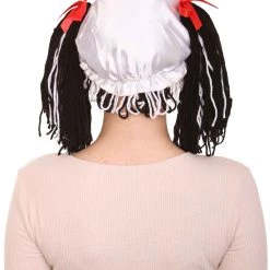 HPO Women's Womens Rag Doll Girl Wig | Black And White Storybook & Fairytale Wigs