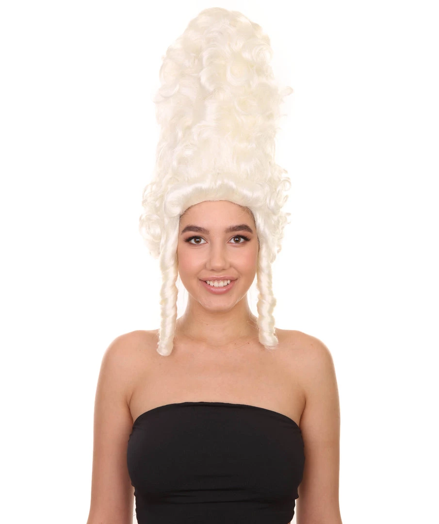 HPO Womens 18th Century Colonial Lady Wig | White Historical Wigs Women's 1 HPO Womens 18th Century Colonial Lady Wig | White Historical Wigs Women's