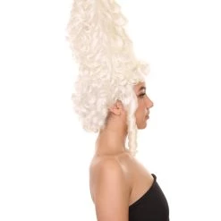 HPO Womens 18th Century Colonial Lady Wig | White Historical Wigs Women's 13 HPO Womens 18th Century Colonial Lady Wig | White Historical Wigs Women's