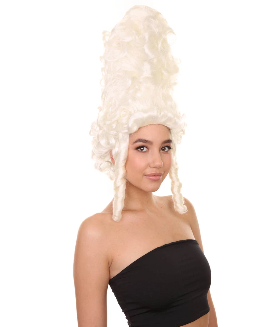 HPO Womens 18th Century Colonial Lady Wig | White Historical Wigs Women's 6 HPO Womens 18th Century Colonial Lady Wig | White Historical Wigs Women's
