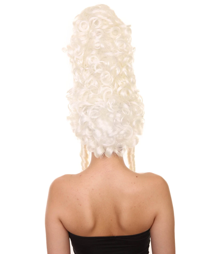 HPO Womens 18th Century Colonial Lady Wig | White Historical Wigs Women's 4 HPO Womens 18th Century Colonial Lady Wig | White Historical Wigs Women's