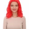 HPO Women's Womens Curly Wig | Red Cosplay TV/Movie Wigs | Premium Breathable Capless Cap
