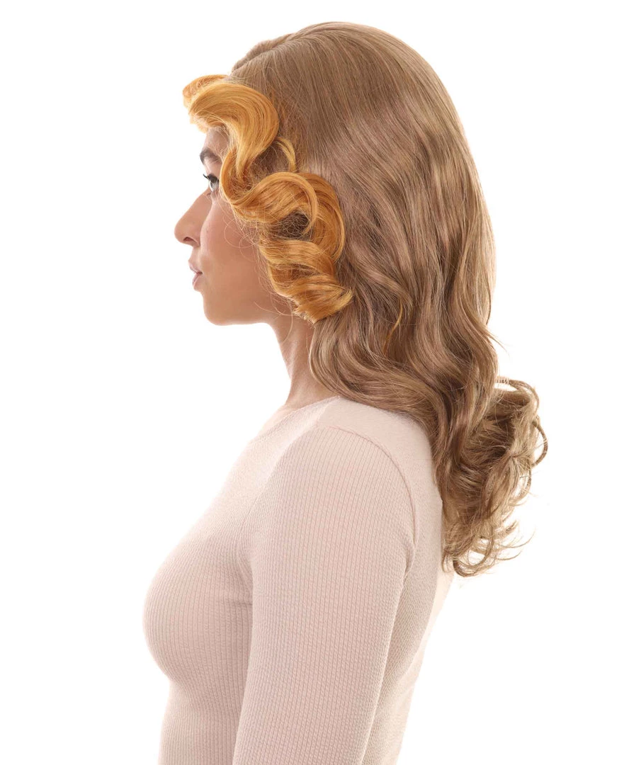 HPO Womens 70's Vintage Housewife Curly Wig | Gold Vintage Wigs | Premium Breathable Capless Cap 3 HPO Womens 70's Vintage Housewife Curly Wig | Gold Vintage Wigs | Premium Breathable Capless Cap