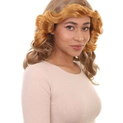 HPO Womens 70's Vintage Housewife Curly Wig | Gold Vintage Wigs | Premium Breathable Capless Cap 12 HPO Womens 70's Vintage Housewife Curly Wig | Gold Vintage Wigs | Premium Breathable Capless Cap