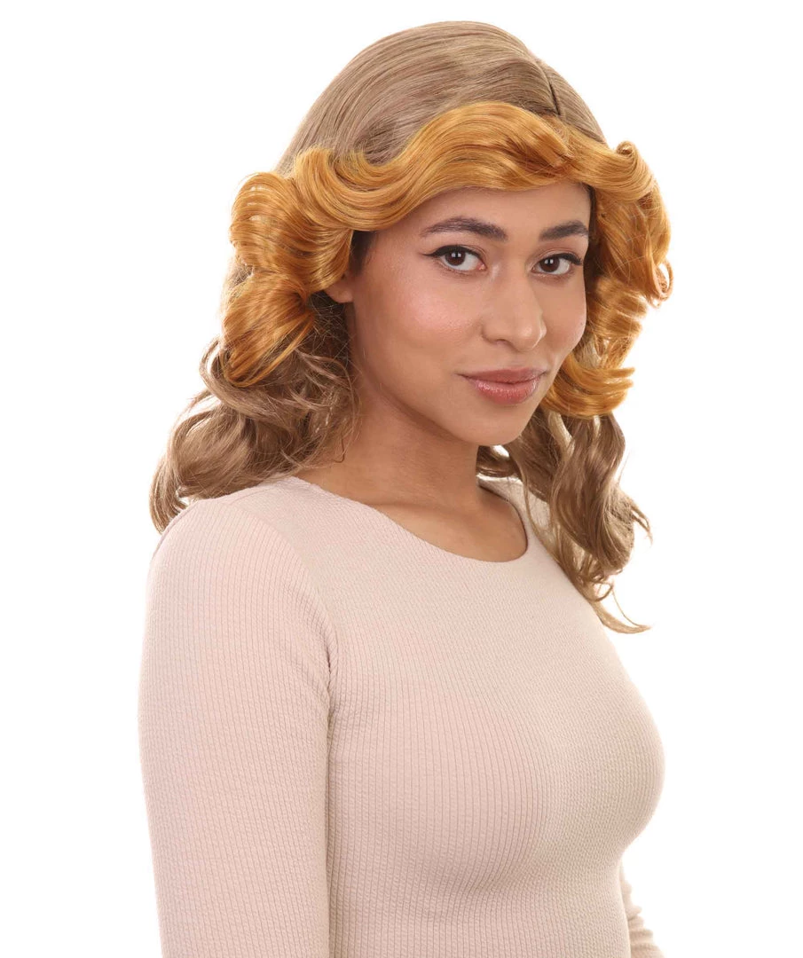 HPO Womens 70's Vintage Housewife Curly Wig | Gold Vintage Wigs | Premium Breathable Capless Cap 4 HPO Womens 70's Vintage Housewife Curly Wig | Gold Vintage Wigs | Premium Breathable Capless Cap