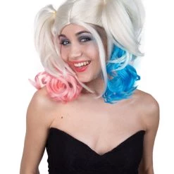 BC Bubblegum Villain | Women's Multi Color Straight Shoulder Pigtails Length Trendy Bubblegum Villain Wig