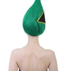 FLAGWIGS South Africa Flag Troll Wig | National Pride Green Sport Wig | Premium Breathable Capless Cap