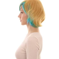HPO Gaming Womens Wig | Yellow And Blue Anime Cosplay Wigs | Premium Breathable Capless Cap 11 HPO Gaming Womens Wig | Yellow And Blue Anime Cosplay Wigs | Premium Breathable Capless Cap