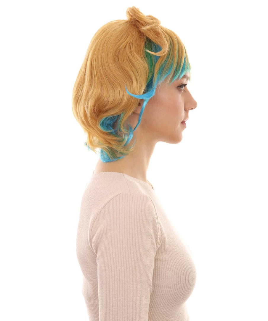HPO Gaming Womens Wig | Yellow And Blue Anime Cosplay Wigs | Premium Breathable Capless Cap 5 HPO Gaming Womens Wig | Yellow And Blue Anime Cosplay Wigs | Premium Breathable Capless Cap