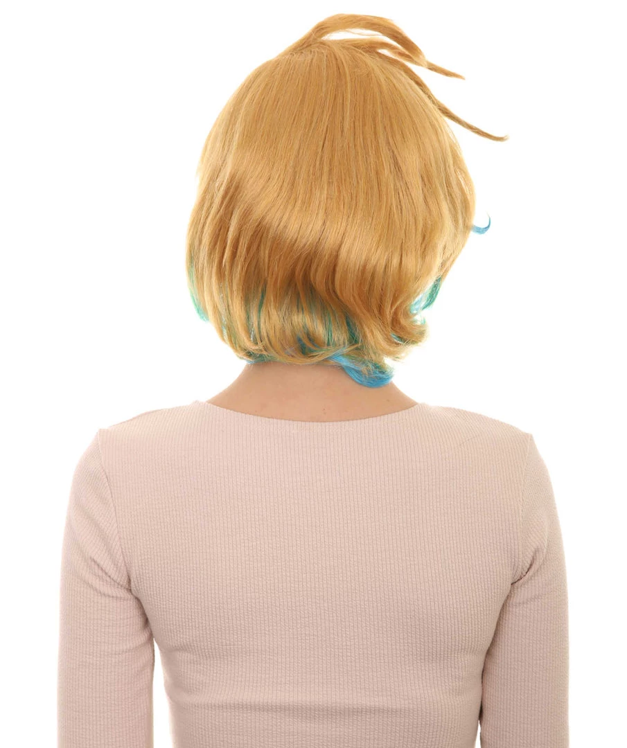 HPO Gaming Womens Wig | Yellow And Blue Anime Cosplay Wigs | Premium Breathable Capless Cap 4 HPO Gaming Womens Wig | Yellow And Blue Anime Cosplay Wigs | Premium Breathable Capless Cap
