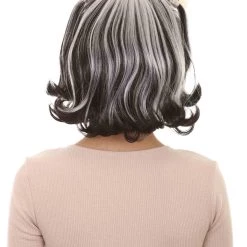 HPO Womens Gothic Pigtail Ghost Witch Bride Zombie Wig With Rose | Two Tones Black And Grey Scary Wigs | Premium Breathable Capless Cap Women's 12 HPO Womens Gothic Pigtail Ghost Witch Bride Zombie Wig With Rose | Two Tones Black And Grey Scary Wigs | Premium Breathable Capless Cap Women's