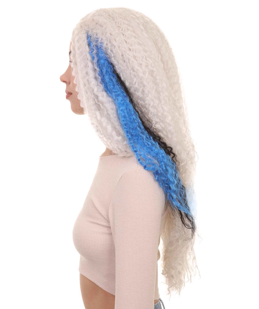 HPO Monster Womens Wig | White Long Curly Wig | Premium Breathable Capless Cap 3 HPO Monster Womens Wig | White Long Curly Wig | Premium Breathable Capless Cap