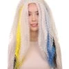 HPO Monster Womens Wig | White Long Curly Wig | Premium Breathable Capless Cap