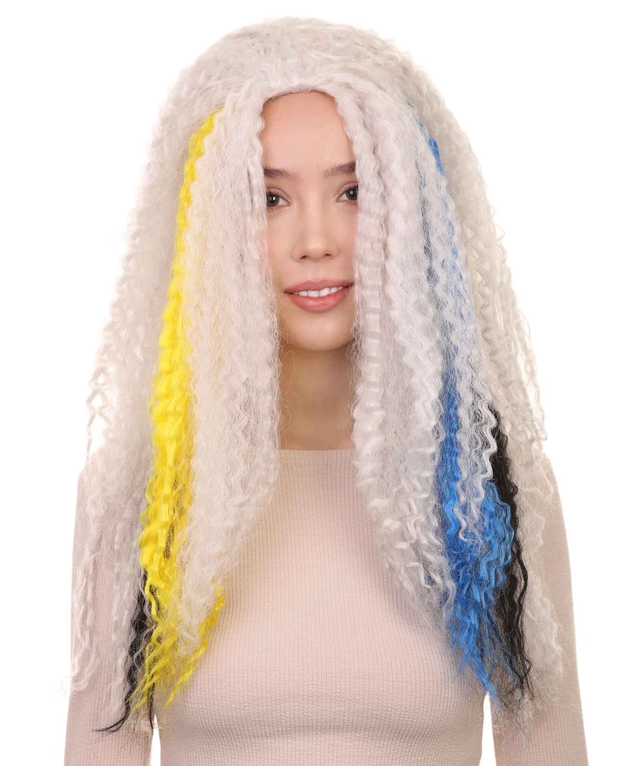 HPO Monster Womens Wig | White Long Curly Wig | Premium Breathable Capless Cap 1 HPO Monster Womens Wig | White Long Curly Wig | Premium Breathable Capless Cap