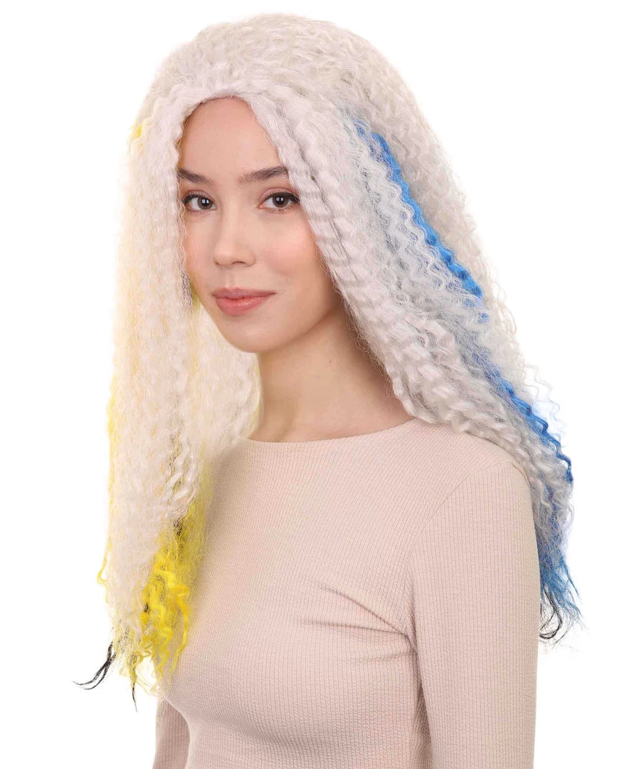 HPO Monster Womens Wig | White Long Curly Wig | Premium Breathable Capless Cap 2 HPO Monster Womens Wig | White Long Curly Wig | Premium Breathable Capless Cap
