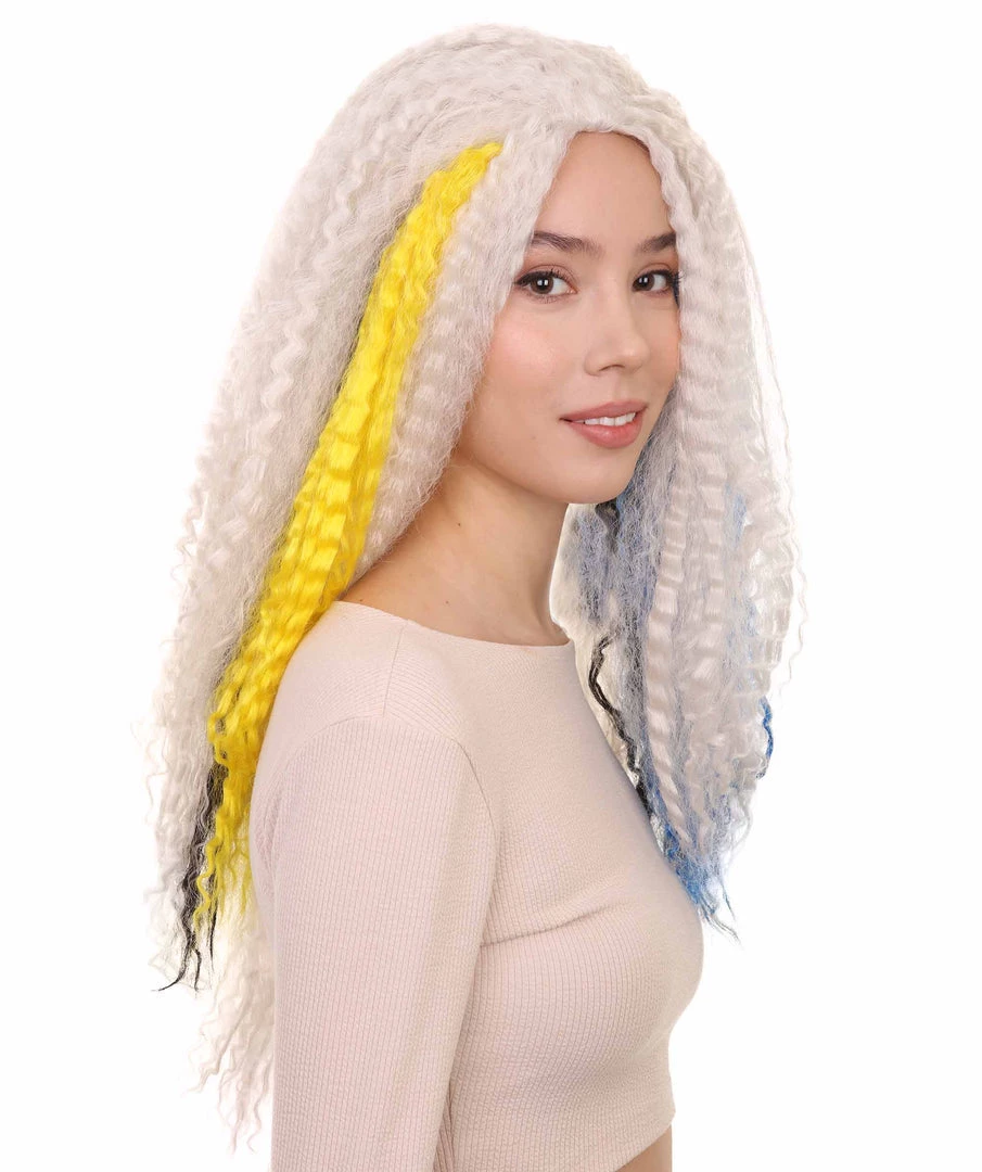 HPO Monster Womens Wig | White Long Curly Wig | Premium Breathable Capless Cap 6 HPO Monster Womens Wig | White Long Curly Wig | Premium Breathable Capless Cap