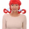 HPO Funny Braids Red Womens Wig | Character Cosplay Halloween Wig Women's