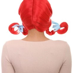 HPO Funny Braids Red Womens Wig | Character Cosplay Halloween Wig Women's 12 HPO Funny Braids Red Womens Wig | Character Cosplay Halloween Wig Women's