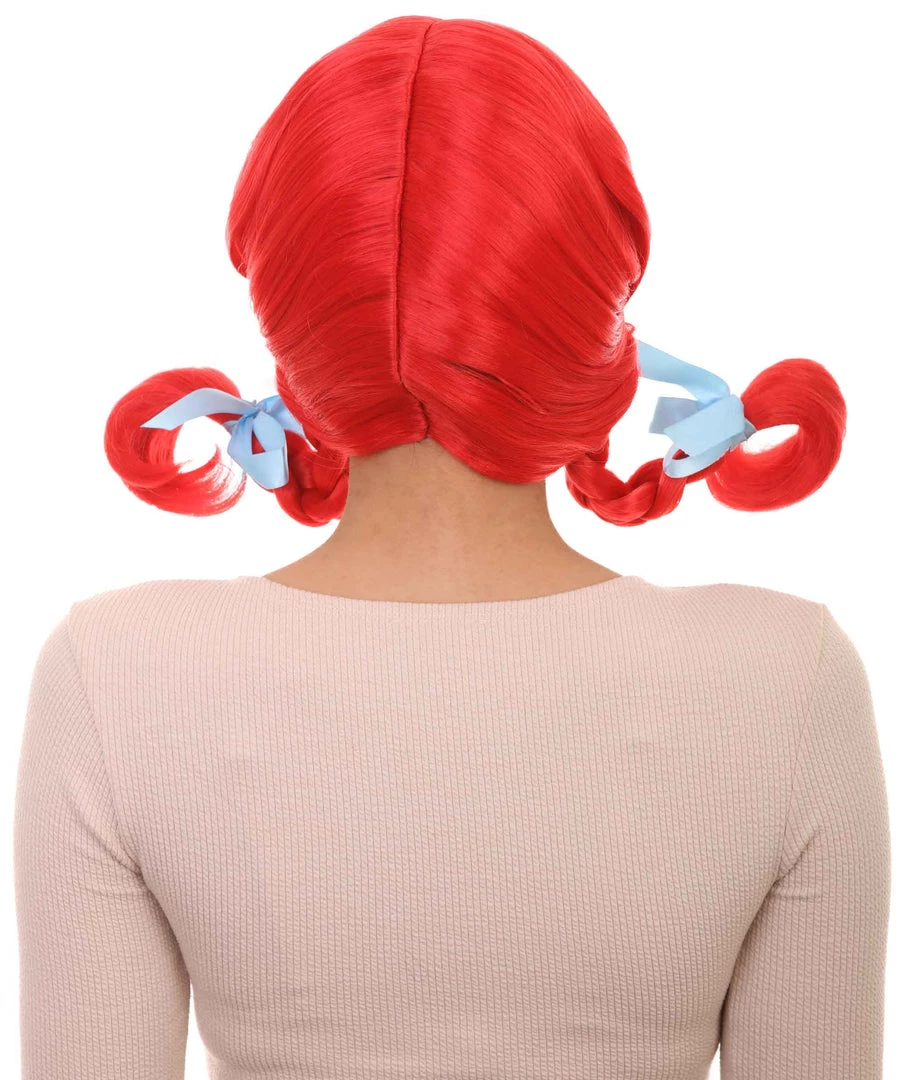 HPO Funny Braids Red Womens Wig | Character Cosplay Halloween Wig Women's 4 HPO Funny Braids Red Womens Wig | Character Cosplay Halloween Wig Women's