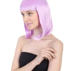 HPO Women's Shoulder Length Party Girl Wig - Aqua Blue, Light Purple Synthetic Fiber Hair 20 HPO Women's Shoulder Length Party Girl Wig - Aqua Blue, Light Purple Synthetic Fiber Hair