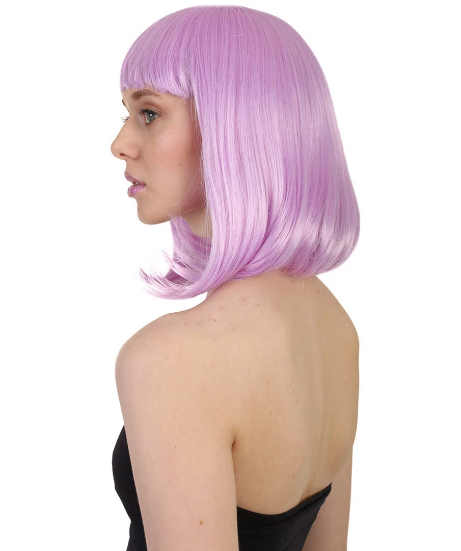 HPO Women's Shoulder Length Party Girl Wig - Aqua Blue, Light Purple Synthetic Fiber Hair 10 HPO Women's Shoulder Length Party Girl Wig - Aqua Blue, Light Purple Synthetic Fiber Hair