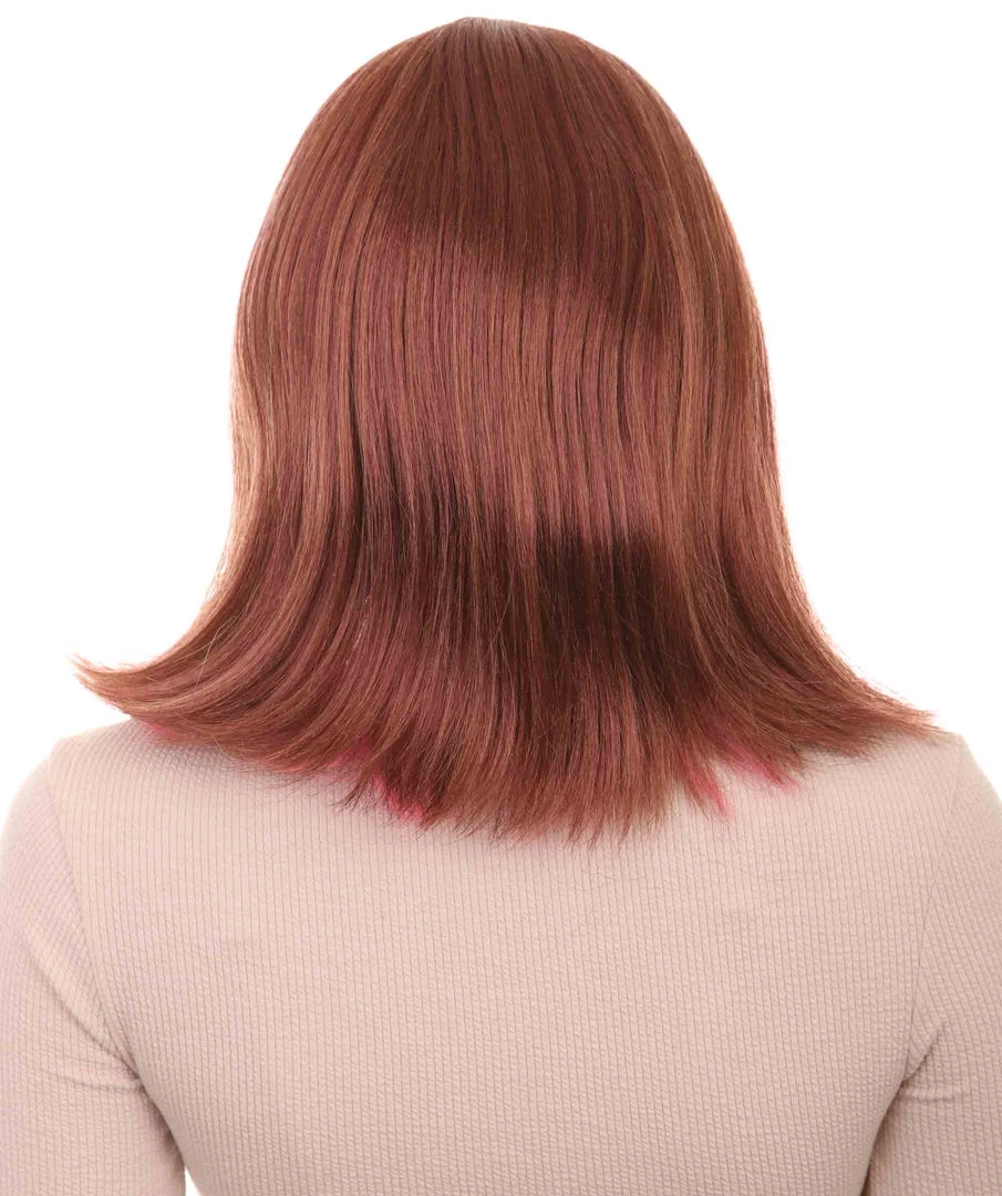 HPO Womens Two-tone Wig | Brown & Pink Party Wigs | Premium Breathable Capless Cap 4 HPO Womens Two-tone Wig | Brown & Pink Party Wigs | Premium Breathable Capless Cap