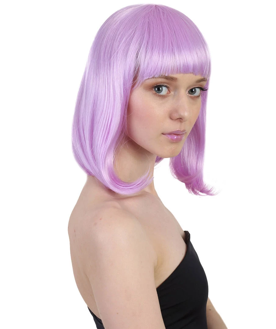 HPO Women's Shoulder Length Party Girl Wig - Aqua Blue, Light Purple Synthetic Fiber Hair 11 HPO Women's Shoulder Length Party Girl Wig - Aqua Blue, Light Purple Synthetic Fiber Hair